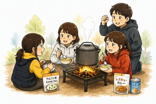 防災食調理試食