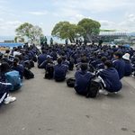修学旅行校外学習の開校式